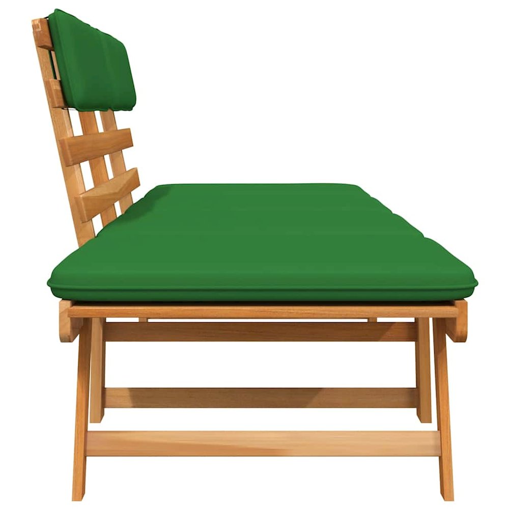 Garden Bench Green, Brown Solid Acacia wood, Polyester Medium. Picture 9