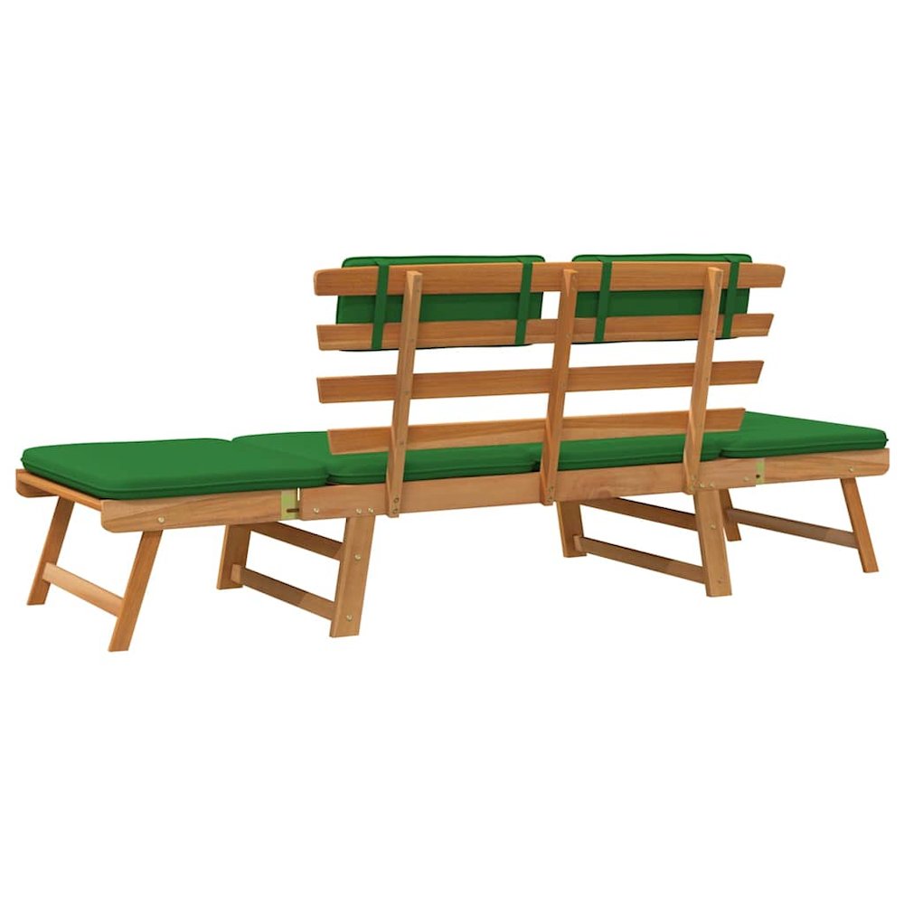Garden Bench Green, Brown Solid Acacia wood, Polyester Medium. Picture 10