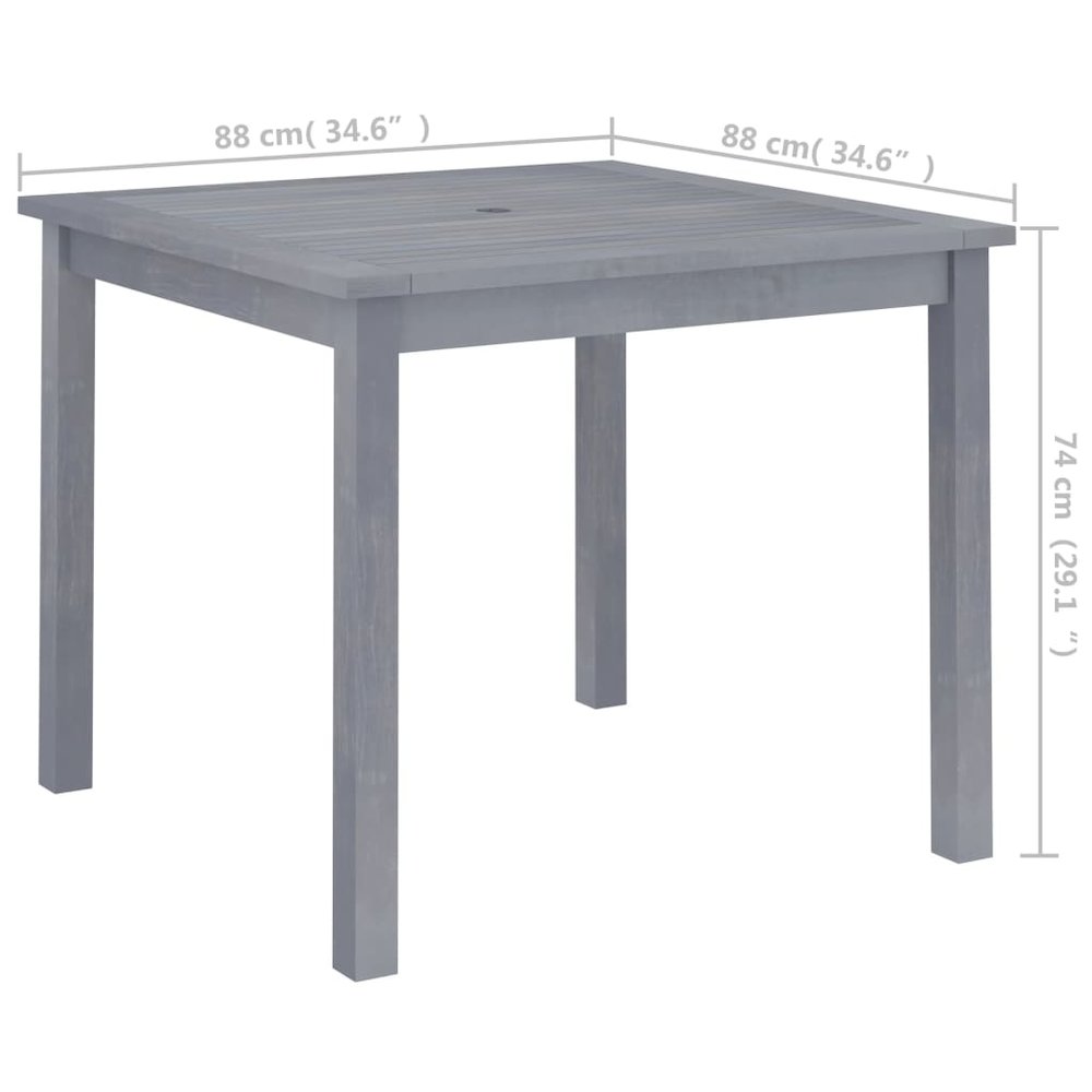 Dining Table Grey Solid acacia wood Medium Durable Dining Table. Picture 6
