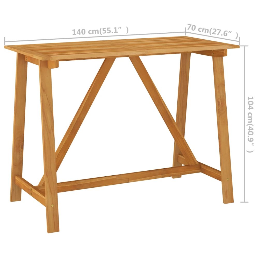 Garden Bar Table Natural wood finish Solid acacia wood Medium. Picture 6