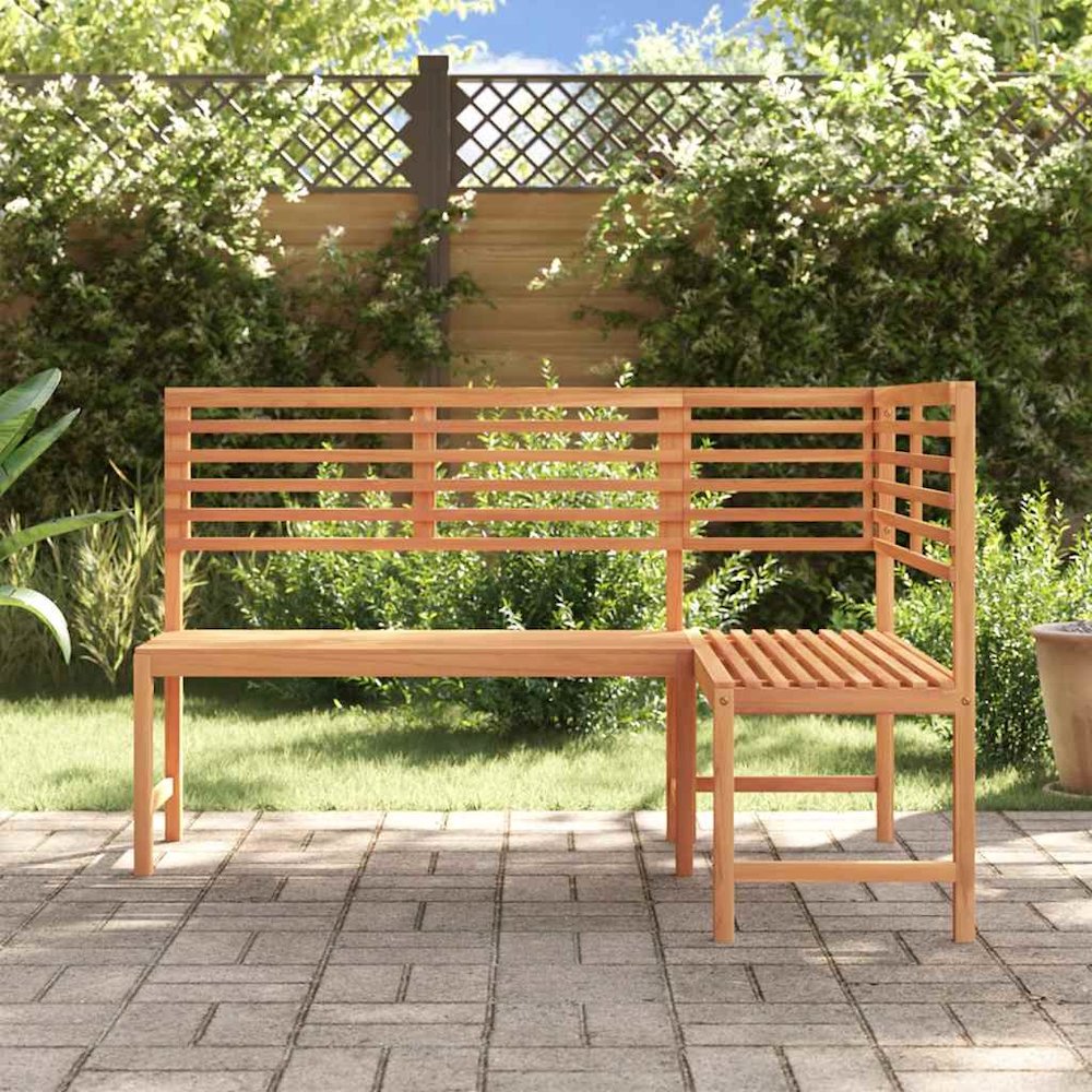 Corner Bench Brown Solid Acacia Wood 55.1 in corner bench. Picture 3