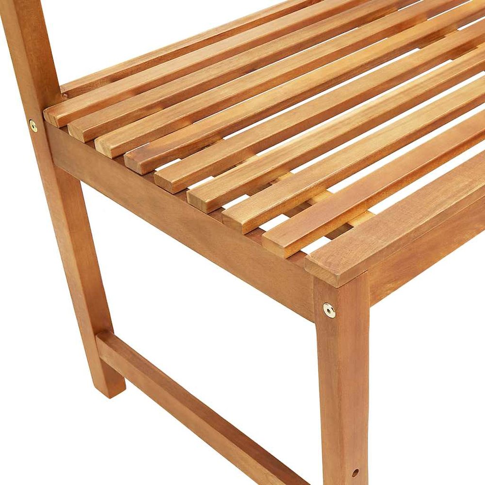 Corner Bench Brown Solid Acacia Wood 55.1 in corner bench. Picture 10