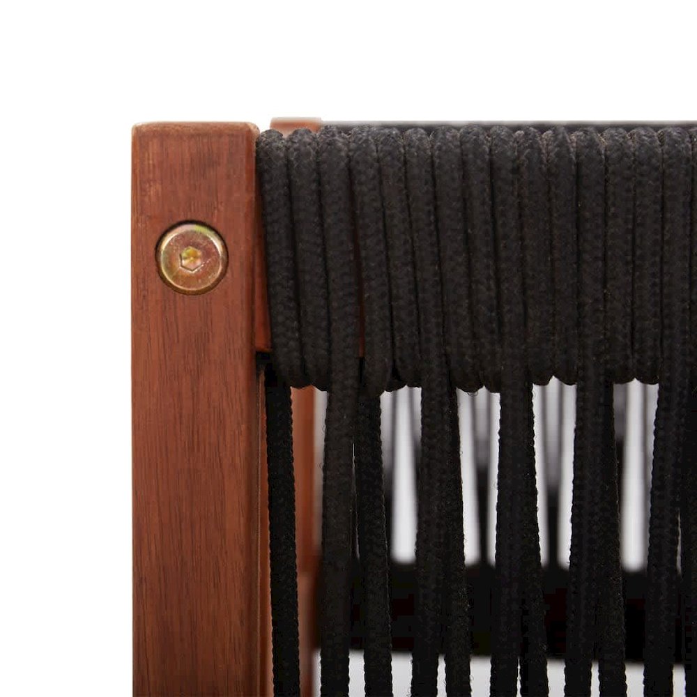 Corner Sofa Cream White Solid Acacia Wood, Rope Medium Modular. Picture 9