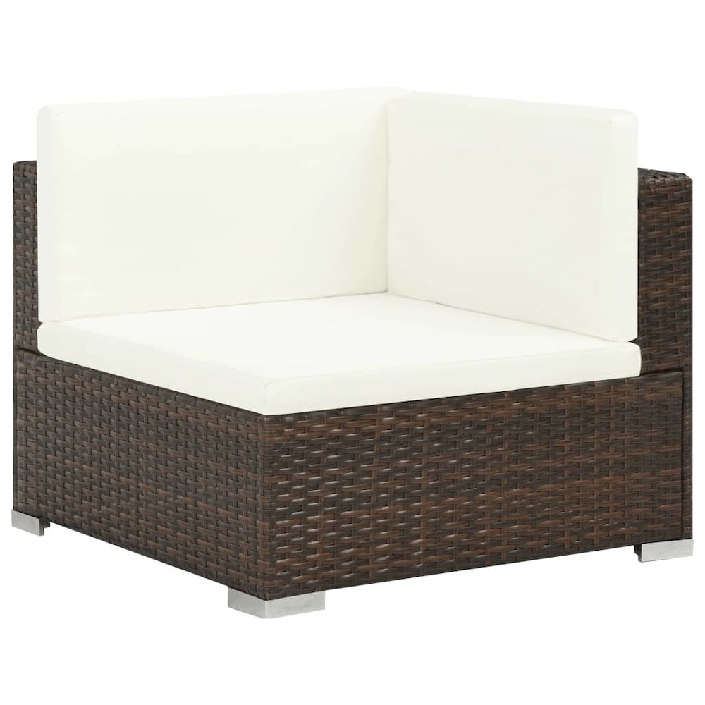 Patio Sofa Set Set of 6 Brown, Cream white. Picture 3