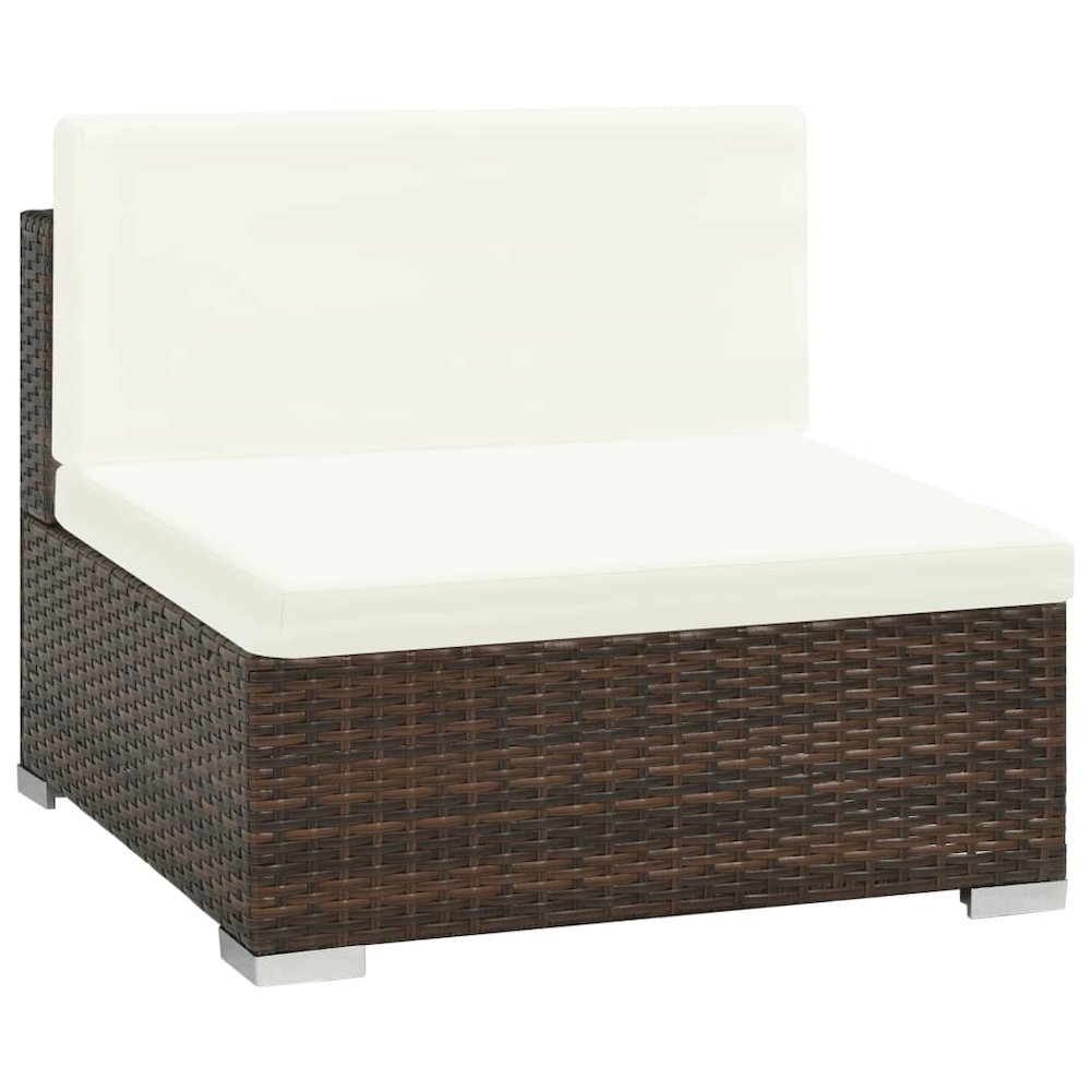 Patio Sofa Set Set of 6 Brown, Cream white. Picture 4