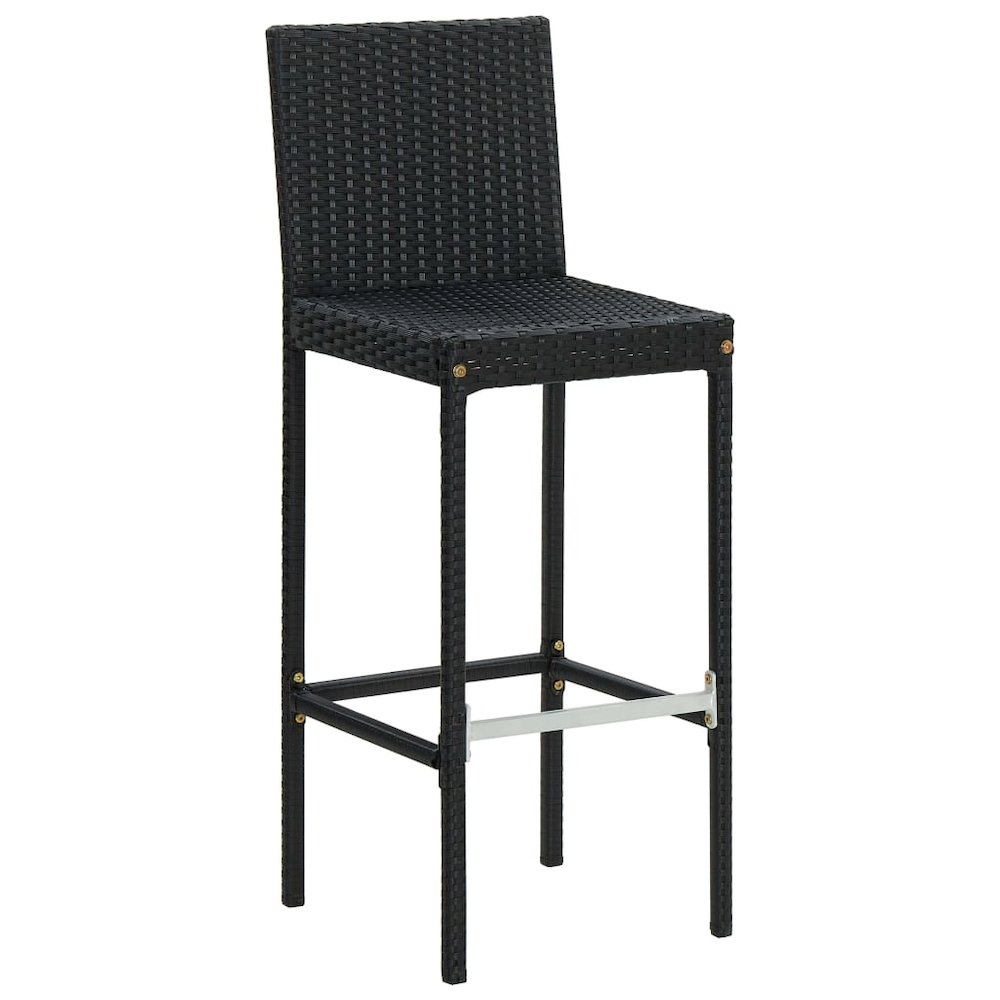 Bar Stool Set of 2 Black. Picture 3
