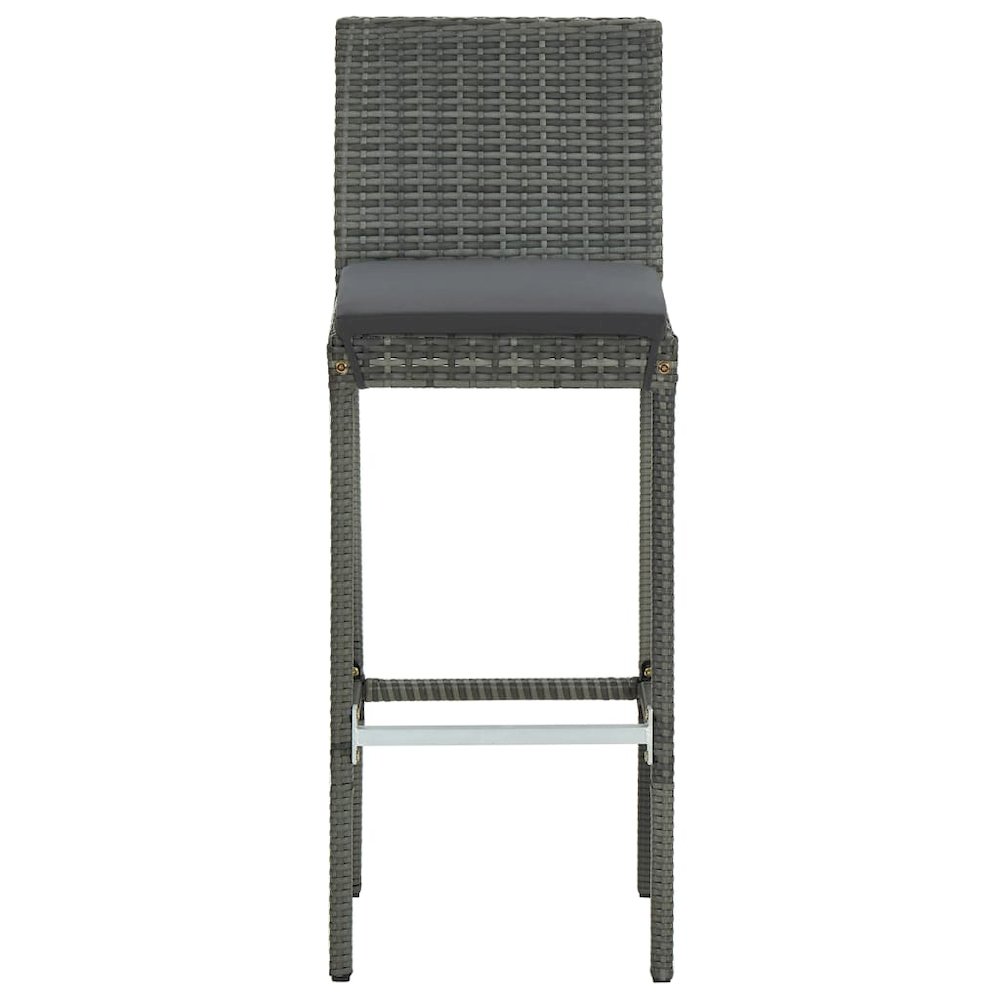 Bar Stool Set of 2 Gray. Picture 4