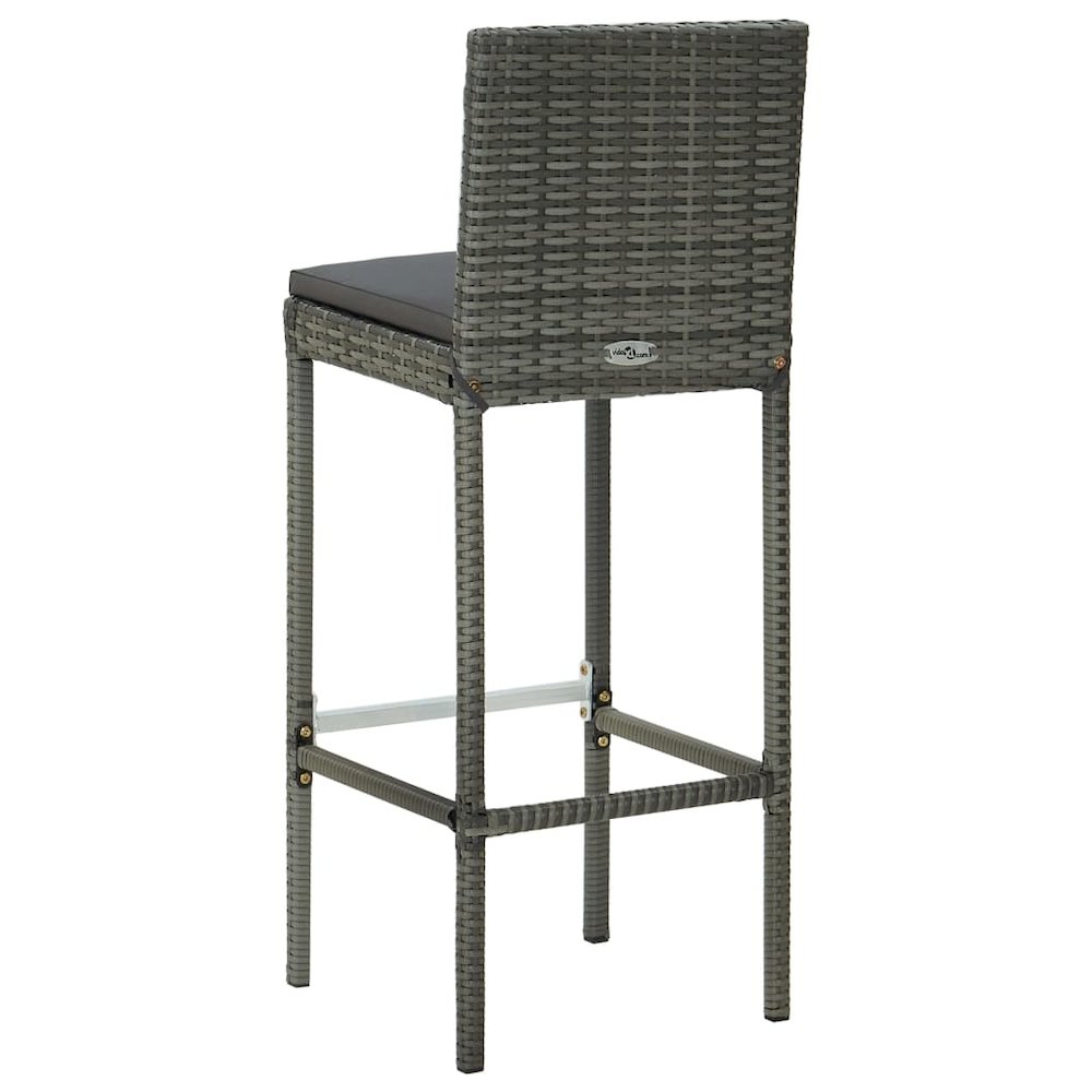 Bar Stool Set of 2 Gray. Picture 6