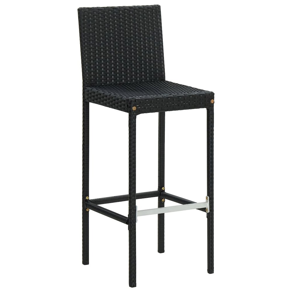 Bar Stool Set of 4 Black. Picture 3