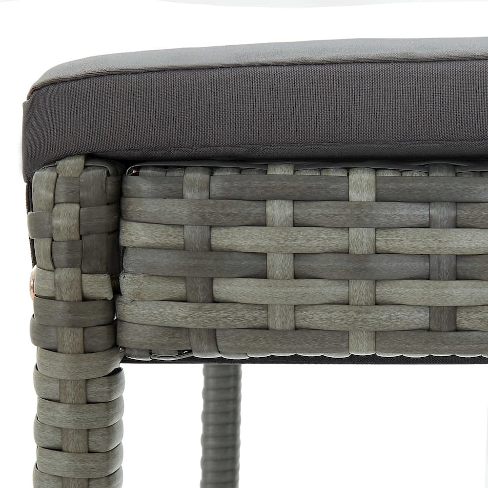 Bar Stool Set of 4 Grey Poly rattan Counter height. Picture 8