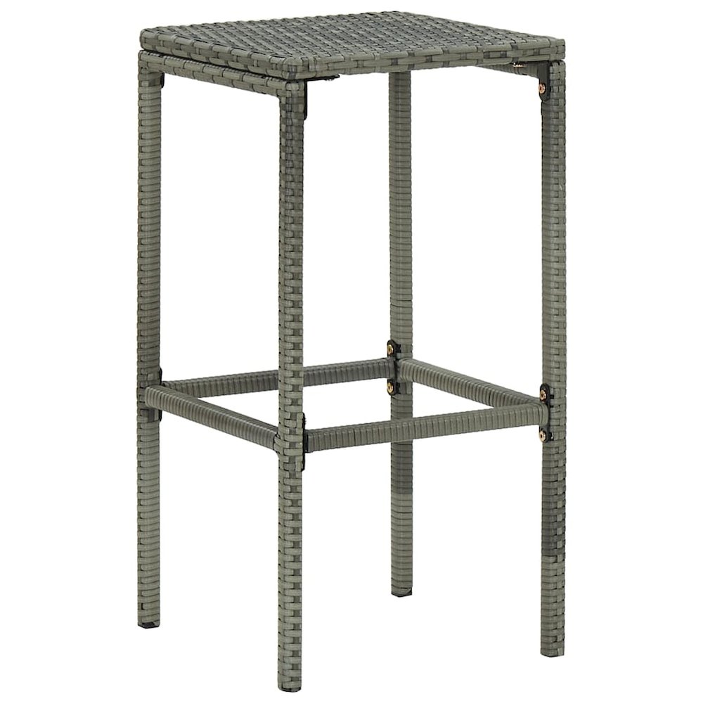 Bar Stool Set of 2 Gray Steel Standard Footrest Bar Stool. Picture 3