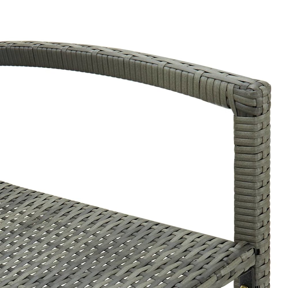 Bar Stool Set of 2 Grey PE rattan, powder-coated steel. Picture 7