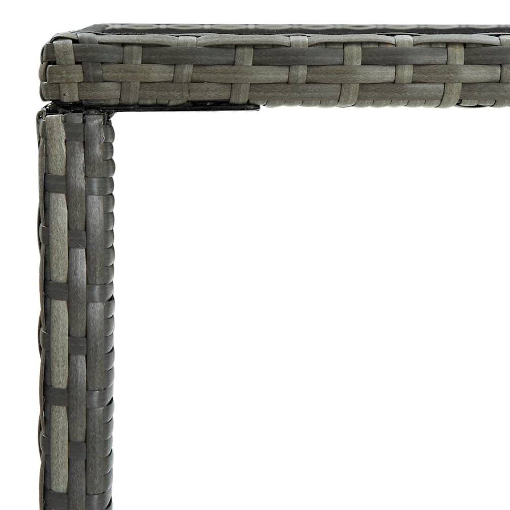 Bar Table Grey PE Rattan Medium Durable Bar Table Square. Picture 4