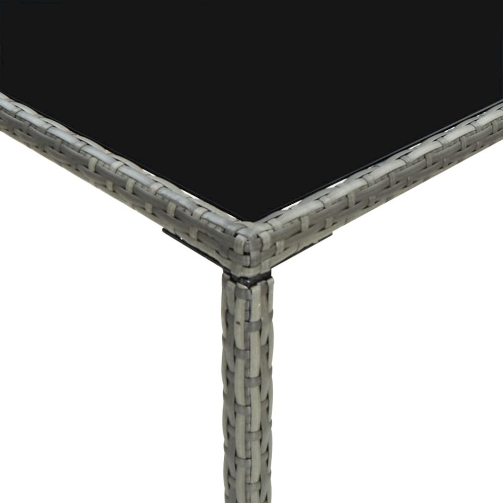 Bar Table Grey PE Rattan Medium Durable Bar Table Square. Picture 5