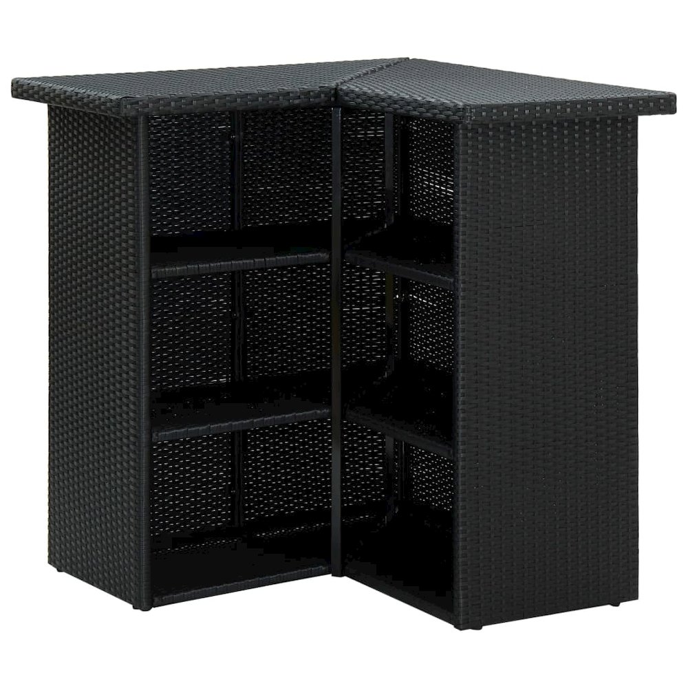 Bar Table Black PE rattan, steel medium Bar Table Modern. Picture 4