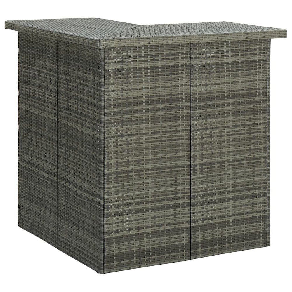 Bar Table Gray PE rattan, steel Corner Bar Table Rectangular. Picture 1