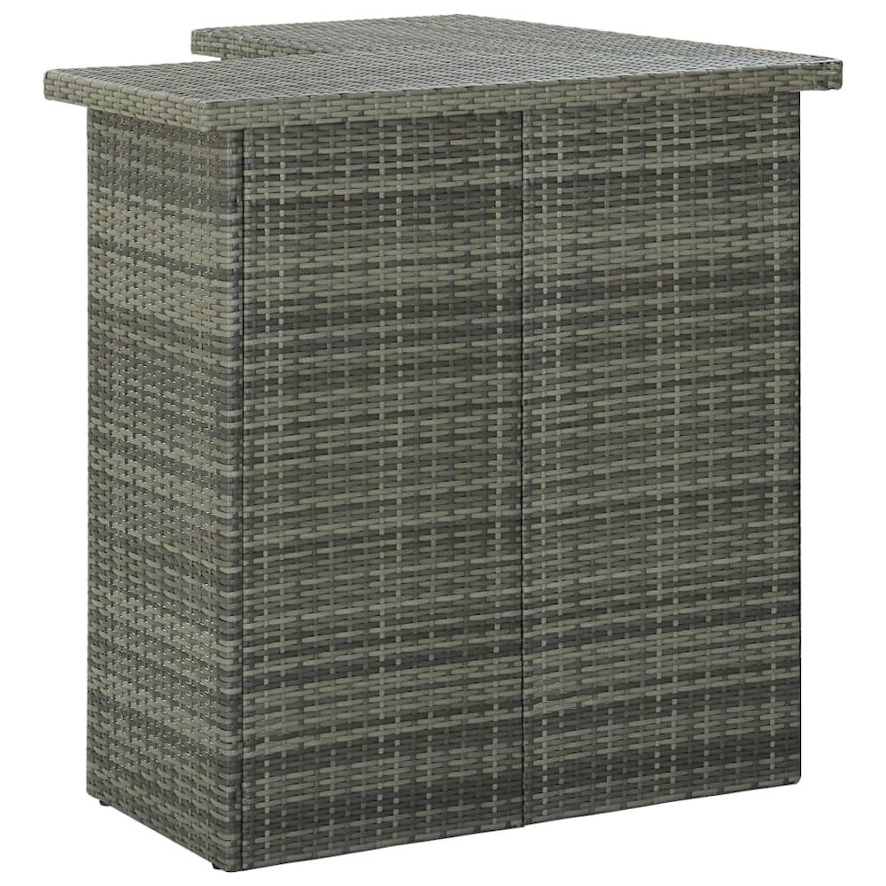 Bar Table Gray PE rattan, steel Corner Bar Table Rectangular. Picture 3