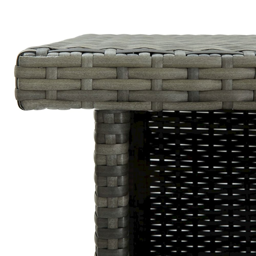 Bar Table Gray PE rattan, steel Corner Bar Table Rectangular. Picture 6