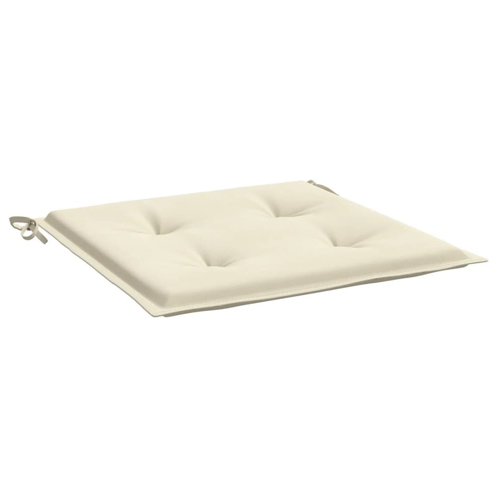 Chair Cushion Set of 6 Cream Oxford fabric (100% polyester). Picture 5