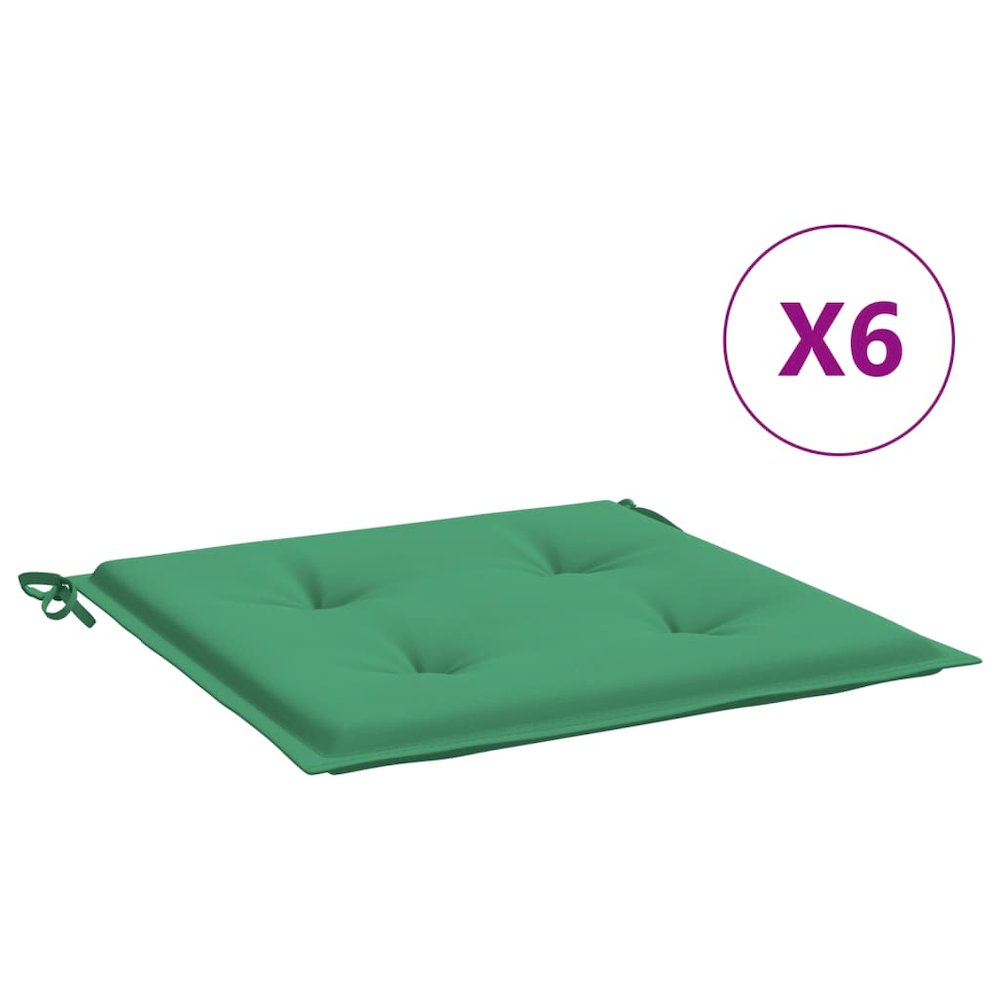 Chair Cushion Set of 6 Green Oxford fabric (100% polyester). Picture 2