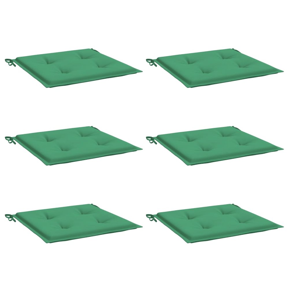 Chair Cushion Set of 6 Green Oxford fabric (100% polyester). Picture 3
