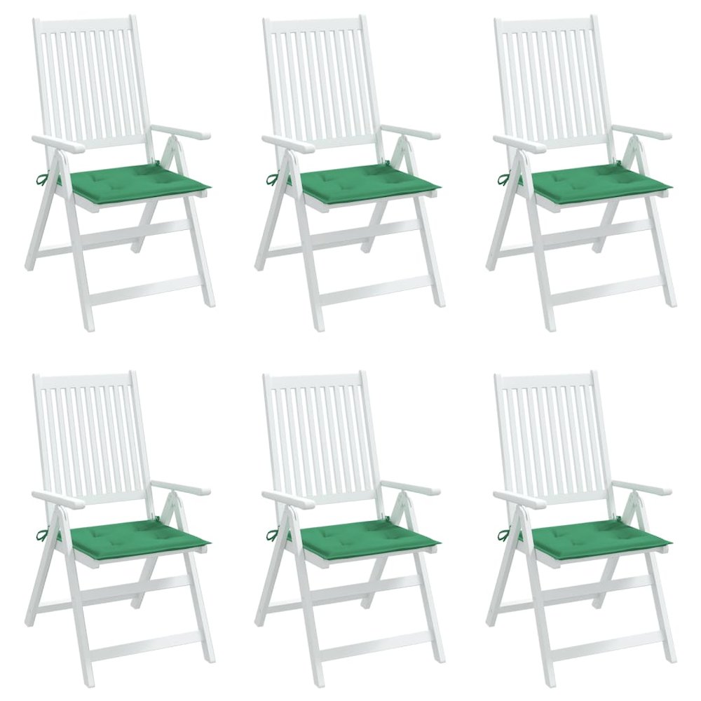 Chair Cushion Set of 6 Green Oxford fabric (100% polyester). Picture 4