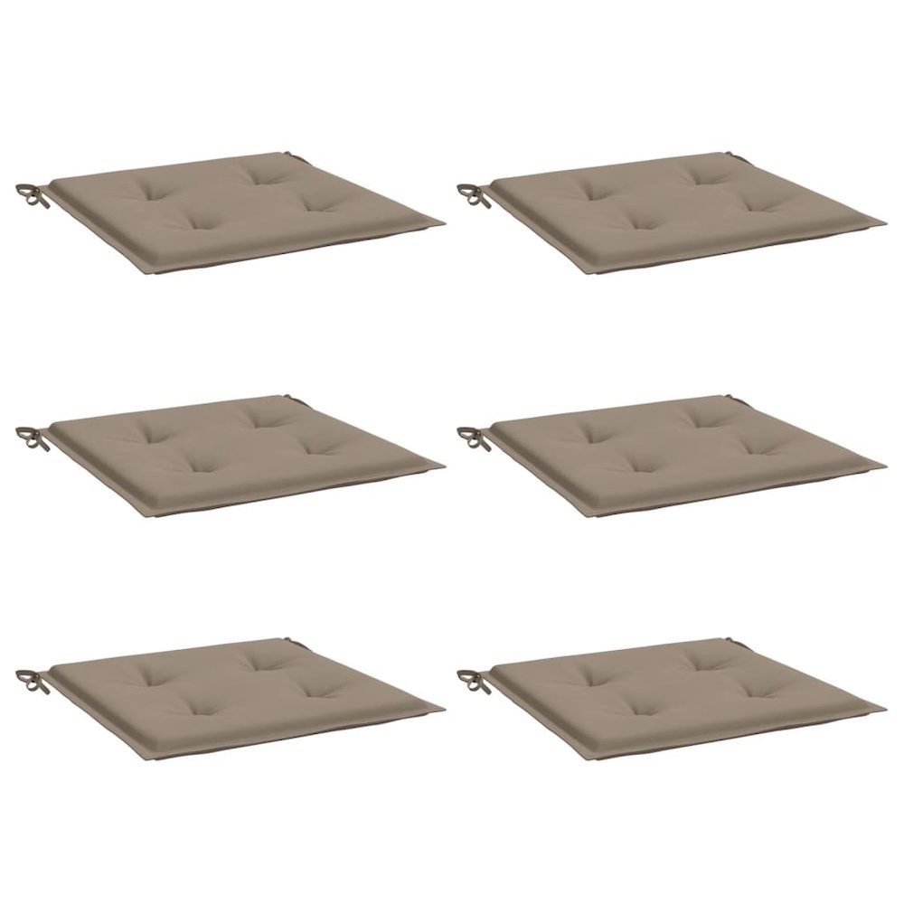 Chair Cushion Set of 6 Taupe Oxford fabric (100% polyester). Picture 3