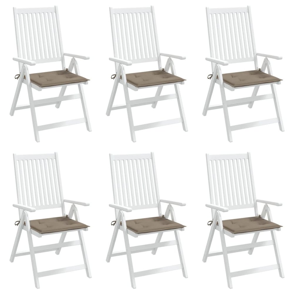 Chair Cushion Set of 6 Taupe Oxford fabric (100% polyester). Picture 4