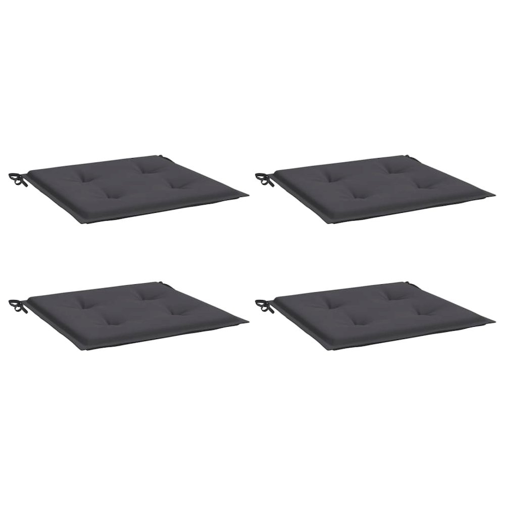 Chair Cushion Set of 4 Anthracite Oxford fabric (100% polyester). Picture 3