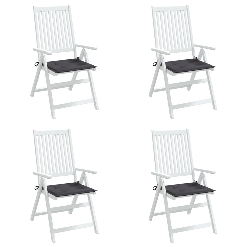 Chair Cushion Set of 4 Anthracite Oxford fabric (100% polyester). Picture 4