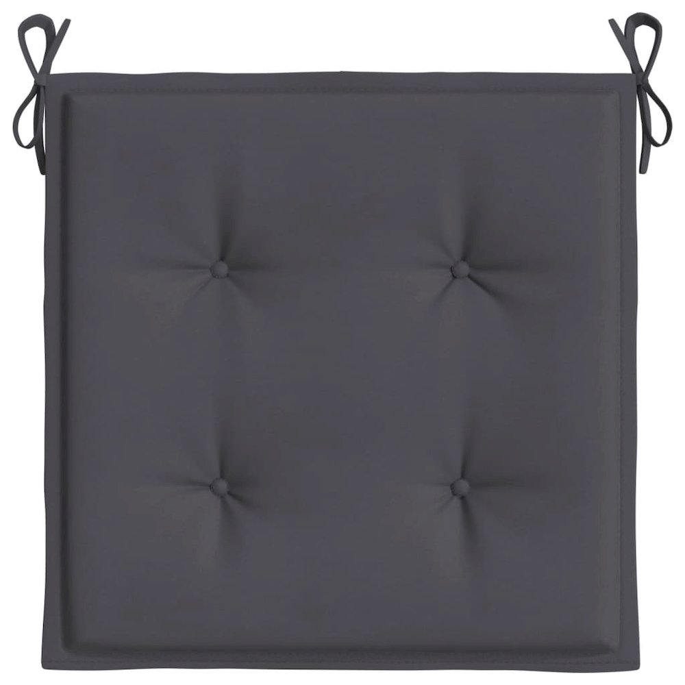 Chair Cushion Set of 4 Anthracite Oxford fabric (100% polyester). Picture 6