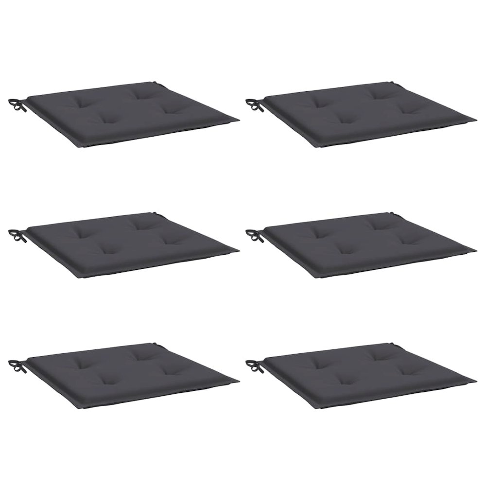 Garden Chair Cushions 6 pcs Anthracite 19.7"x19.7"x1.6" Oxford Fabric. Picture 3