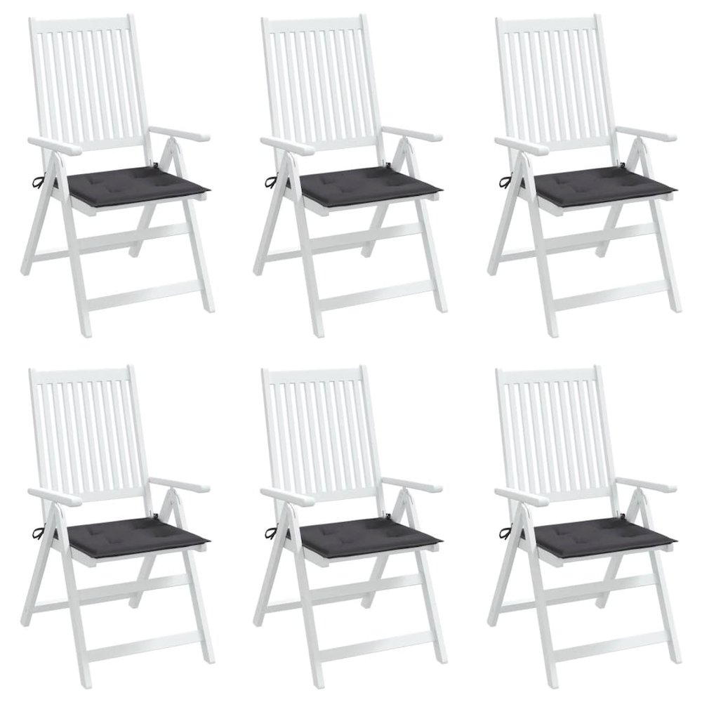 Garden Chair Cushions 6 pcs Anthracite 19.7"x19.7"x1.6" Oxford Fabric. Picture 4