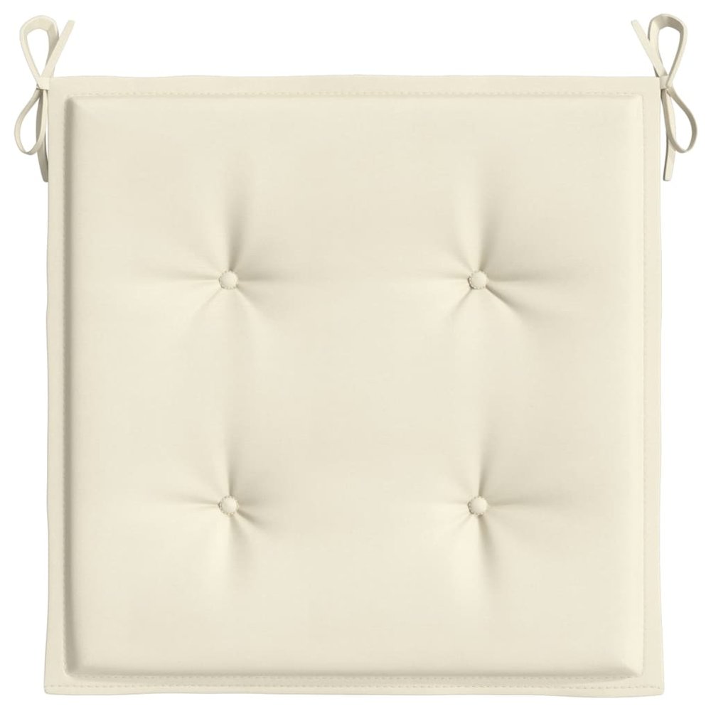 Chair Cushion Set of 4 Cream Oxford fabric (100% polyester). Picture 6