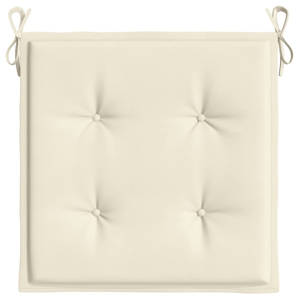 Chair Cushion Set of 6 Cream Oxford fabric (100% polyester). Picture 6