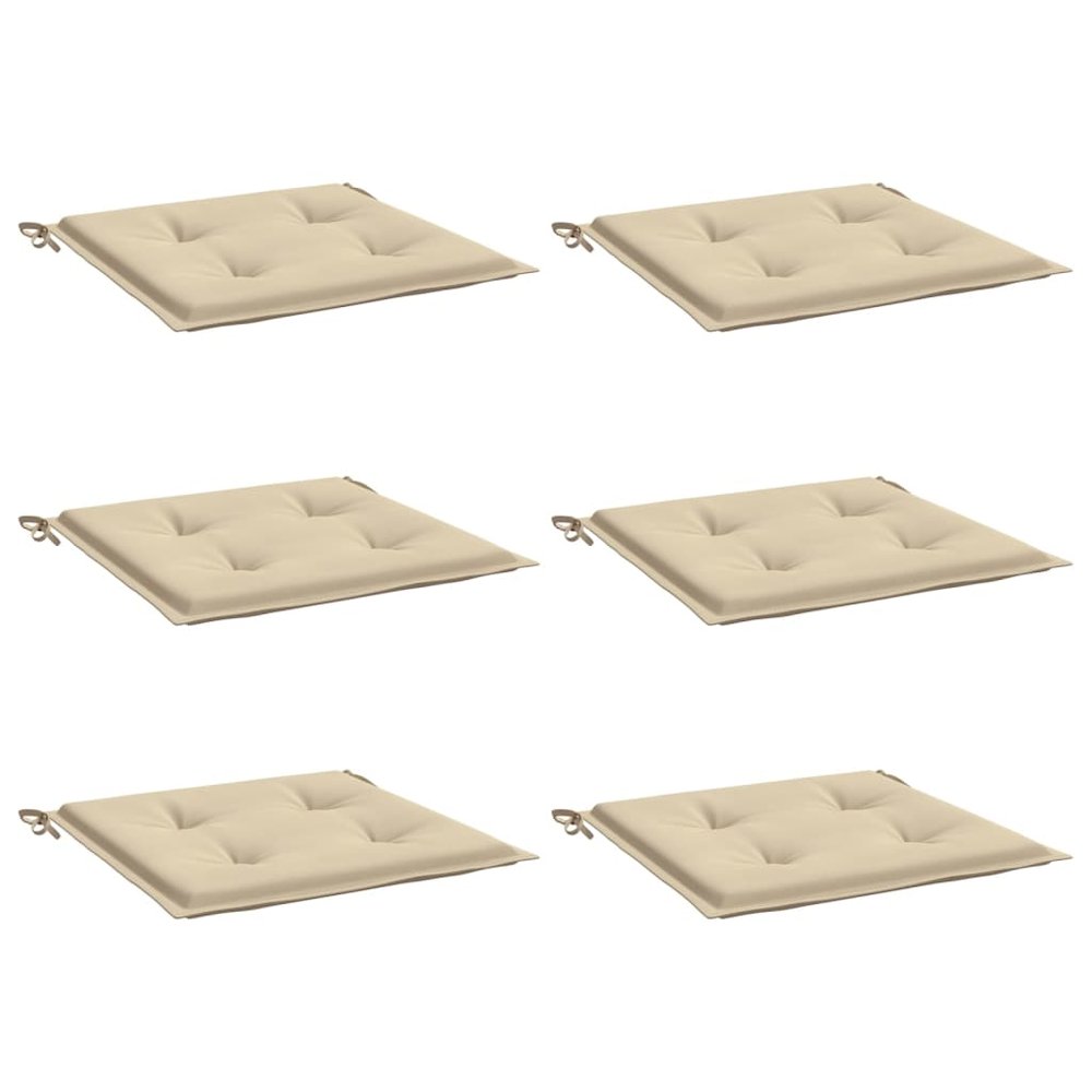 Chair Cushion Set of 6 Beige Oxford fabric, Foam fiber. Picture 3