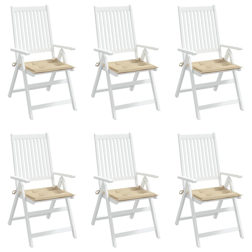 Chair Cushion Set of 6 Beige Oxford fabric, Foam fiber. Picture 4