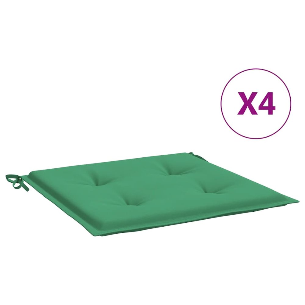 Chair Cushion Set of 4 Green Oxford fabric (100% polyester). Picture 2