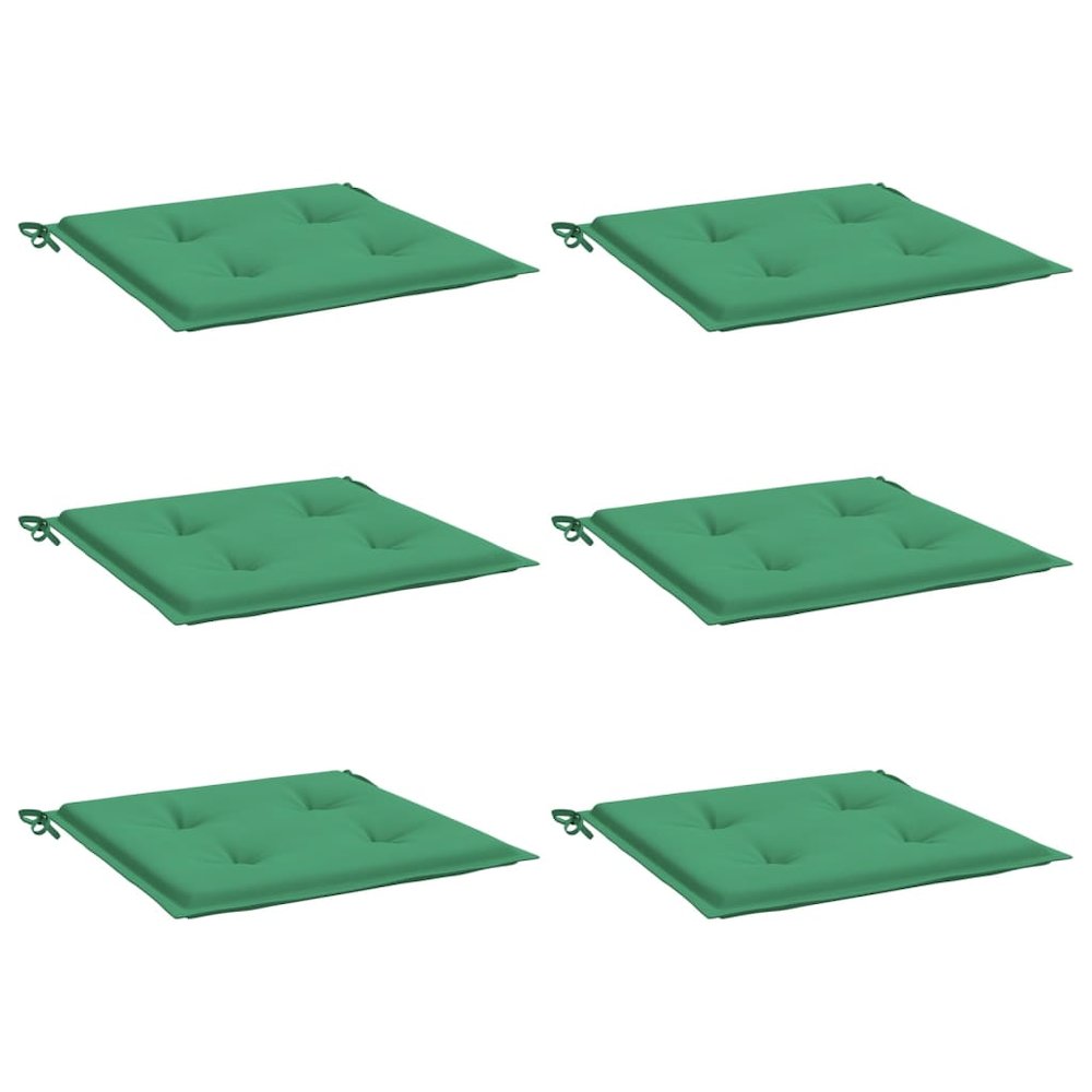Chair Cushion Set of 6 Green Oxford fabric (100% polyester). Picture 3
