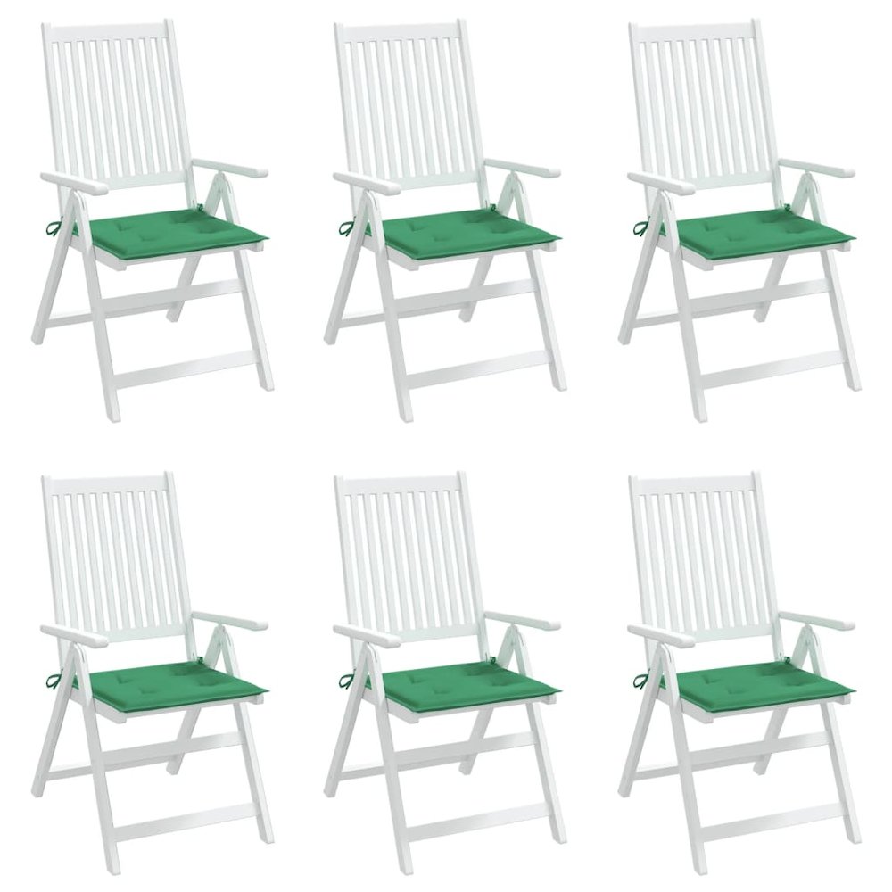 Chair Cushion Set of 6 Green Oxford fabric (100% polyester). Picture 4