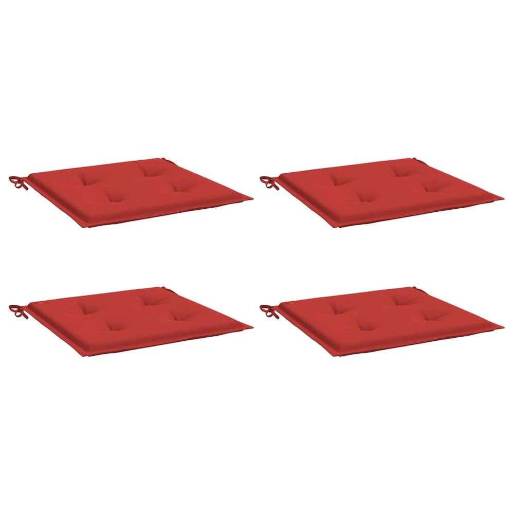 Chair Cushion Set of 4 Red Oxford fabric (100% polyester). Picture 3