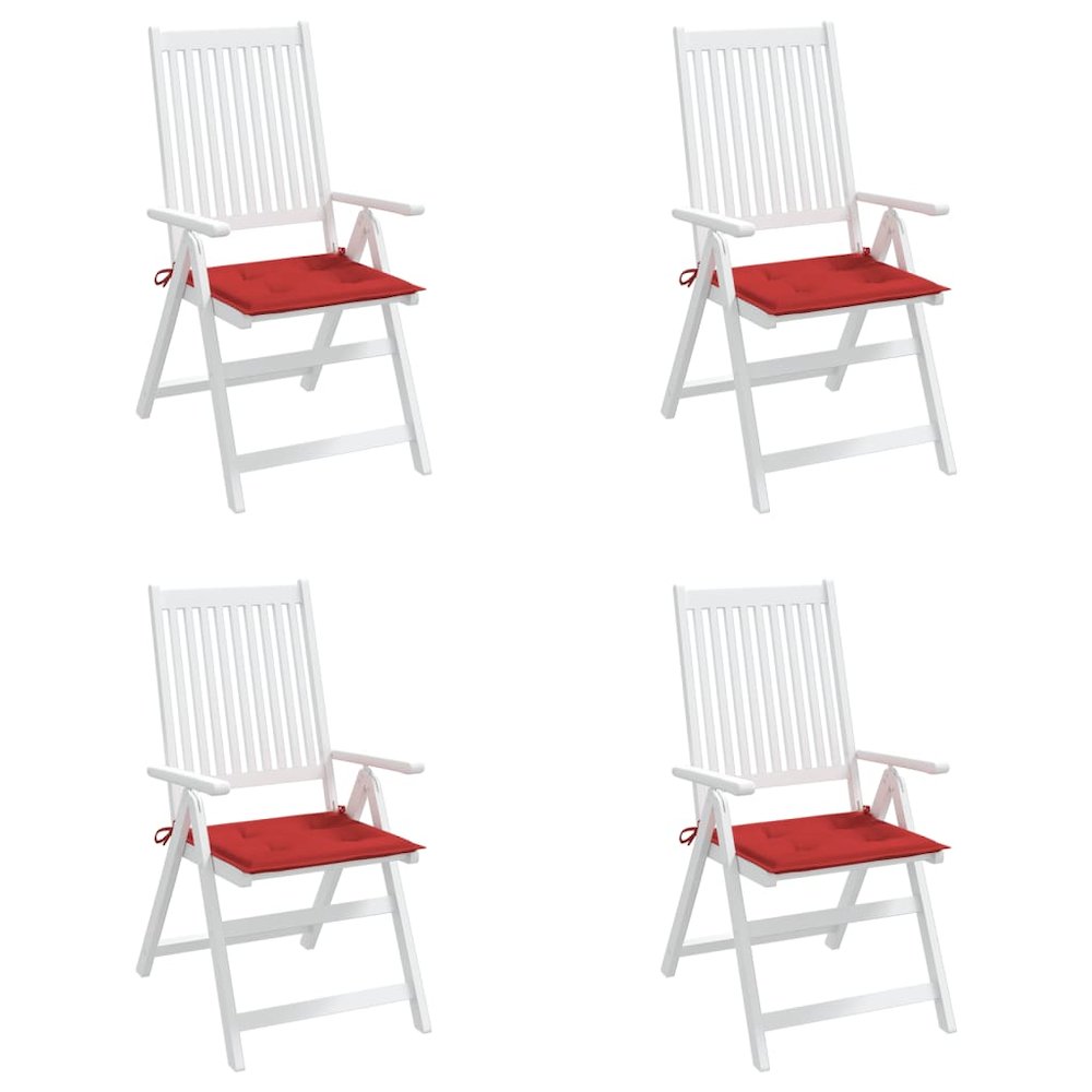 Chair Cushion Set of 4 Red Oxford fabric (100% polyester). Picture 4