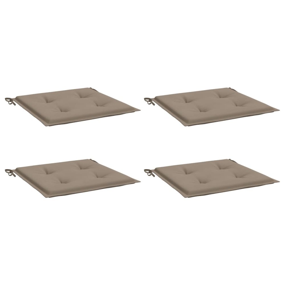 Chair Cushion Set of 4 Taupe Oxford fabric (100% polyester). Picture 3