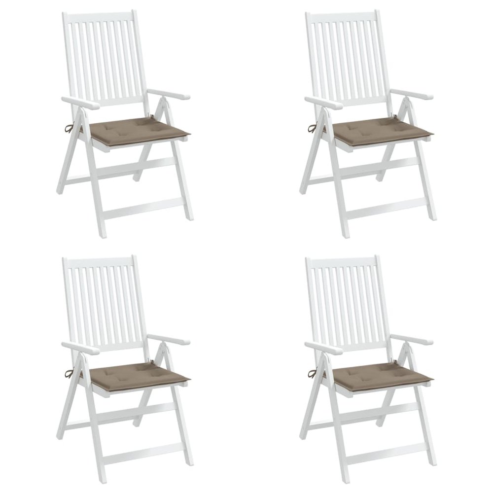 Chair Cushion Set of 4 Taupe Oxford fabric (100% polyester). Picture 4