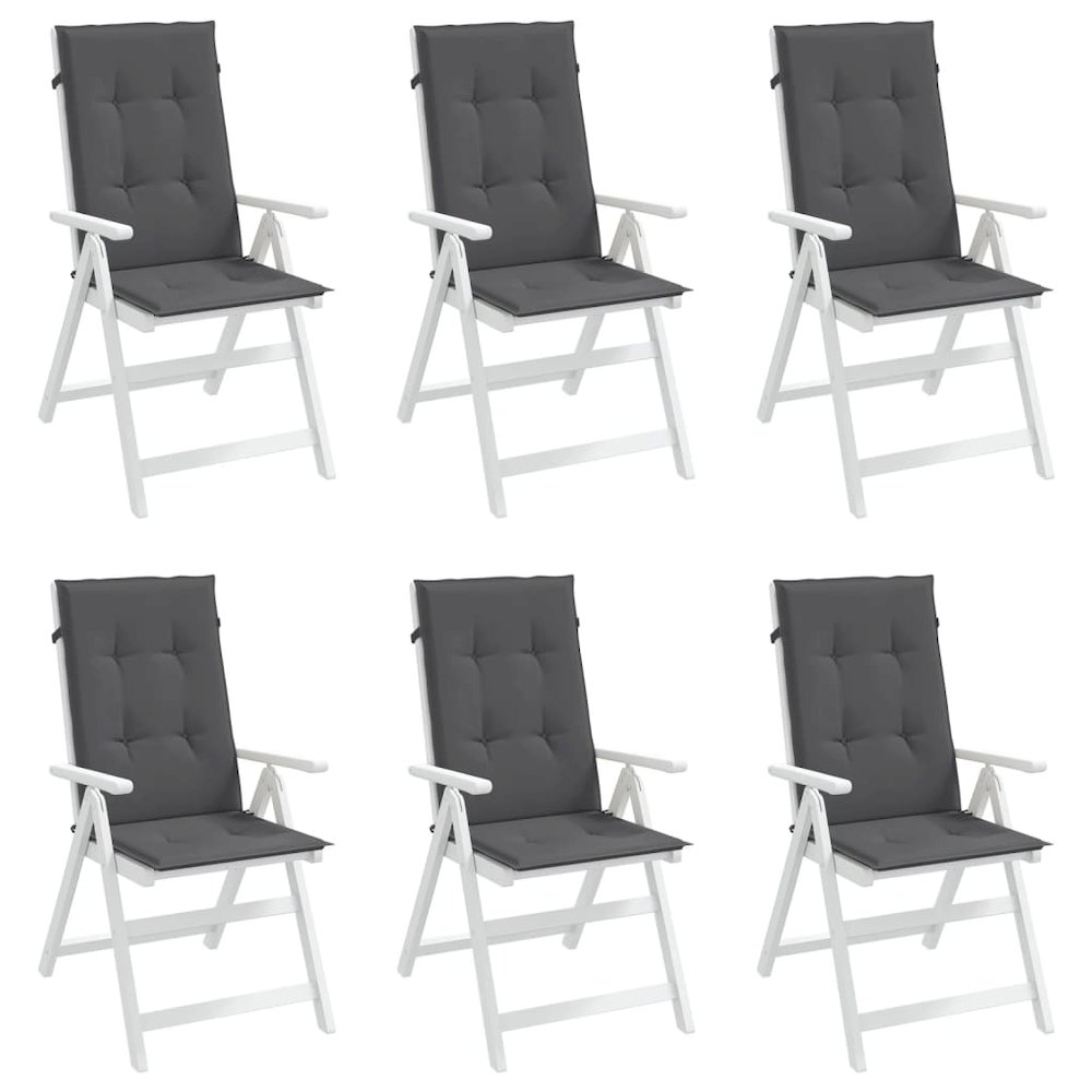 Highback Chair Cushion Set of 6 Anthracite Fabric (100% polyester). Picture 4