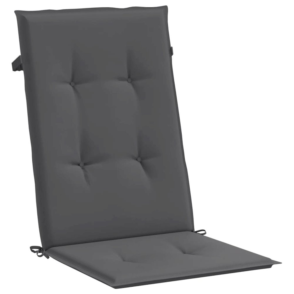 Highback Chair Cushion Set of 6 Anthracite Fabric (100% polyester). Picture 5