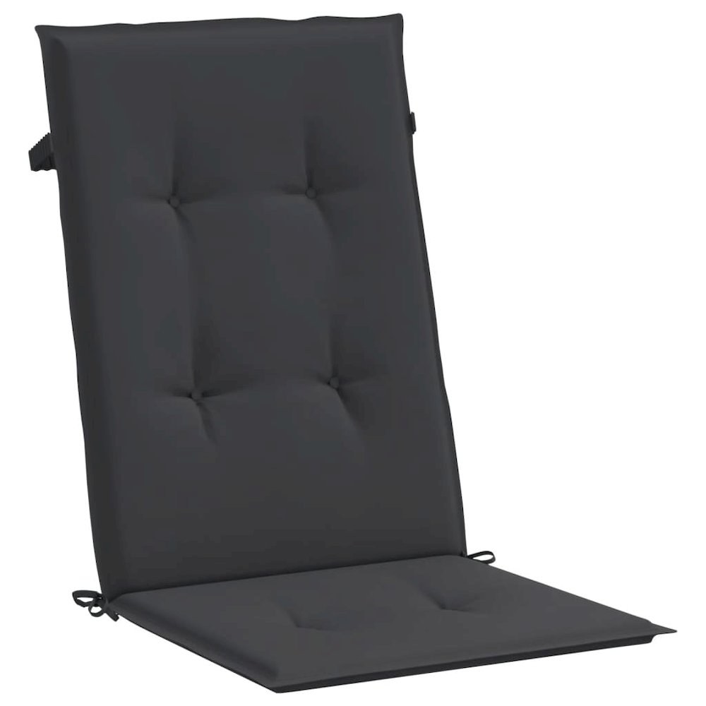 Highback Chair Cushion Set of 6 Black 100% polyester. Picture 5