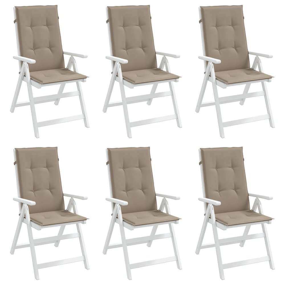 Highback Chair Cushion Set of 6 Taupe Polyester, Foam fibre. Picture 4