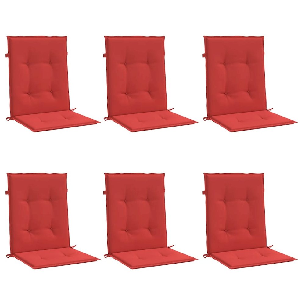 Lowback Chair Cushion Set of 6 Red Oxford fabric (100% polyester). Picture 3