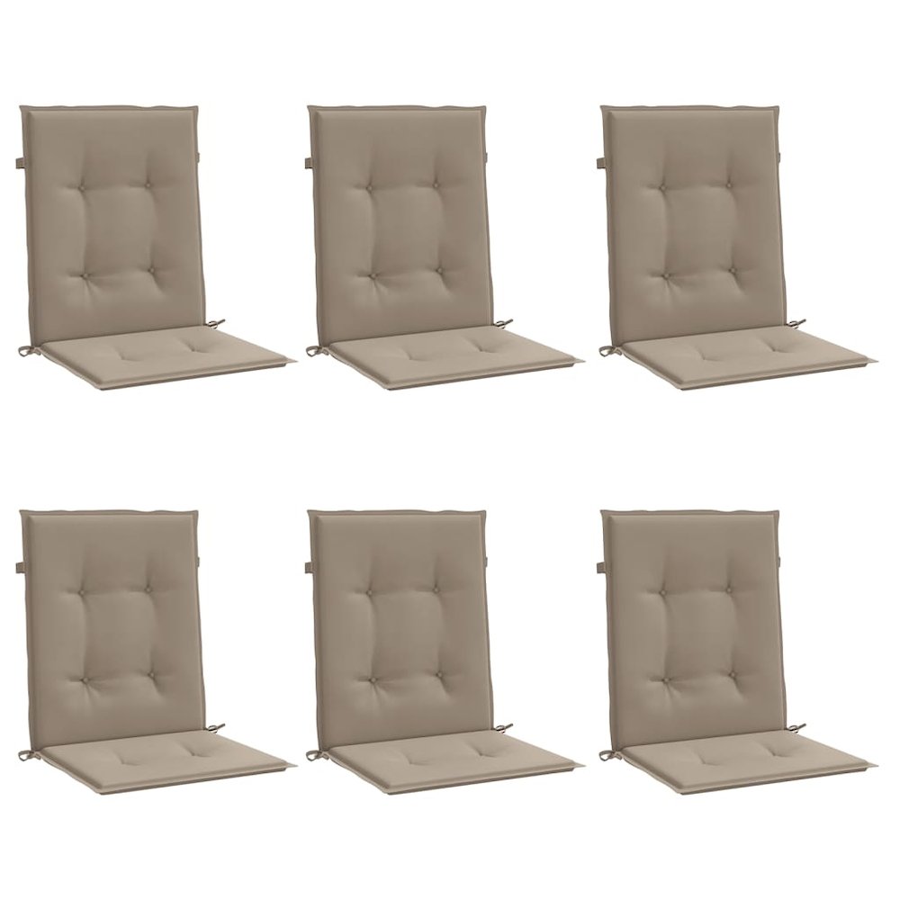 Lowback Chair Cushion Set of 6 Taupe Oxford fabric. Picture 3